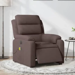 vidaXL Massagesessel Elektrisch Dunkelbraun Stoff