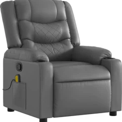 vidaXL Massagesessel Relaxsessel Grau Kunstleder