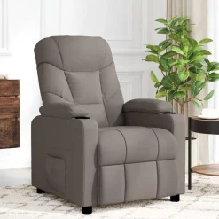 vidaXL Massagesessel Taupe Stoff