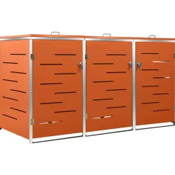 vidaXL Mülltonnenbox für 3 Tonnen 207x77,5x112,5 cm Edelstahl