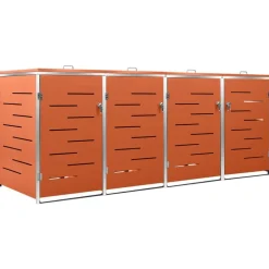 vidaXL Mülltonnenbox für 4 Tonnen 276,5x77,5x112,5 cm Edelstahl