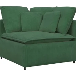 vidaXL Modulares Sofa Eckmodul mit Kissen Dunkelgrün 100 cm