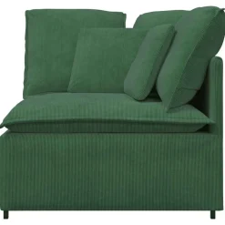 vidaXL Modulares Sofa Eckmodul mit Kissen Dunkelgrün 100 cm