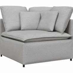 vidaXL Modulares Sofa Eckmodul mit Kissen Wolkengrau 100 cm