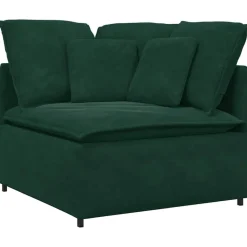 vidaXL Modulares Sofa Eckmodul mit Kissen Dunkelgrün 100 cm