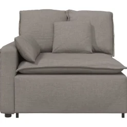 vidaXL Modulares Sofa Endmodul mit Armlehne Kissen Taupe 100 cm