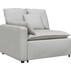 vidaXL Modulares Sofa Endmodul mit Armlehne Kissen Wolkengrau 100 cm