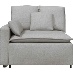 vidaXL Modulares Sofa Endmodul mit Armlehne Kissen Wolkengrau 100 cm