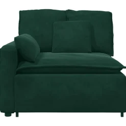 vidaXL Modulares Sofa Endmodul mit Armlehne Kissen Dunkelgrün 100 cm