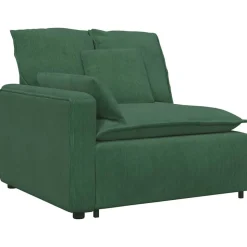 vidaXL Modulares Sofa Endmodul mit Armlehne Kissen Dunkelgrün 100cm
