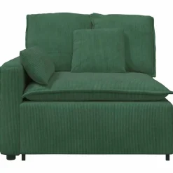 vidaXL Modulares Sofa Endmodul mit Armlehne Kissen Dunkelgrün 100cm