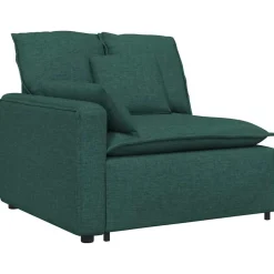 vidaXL Modulares Sofa Endmodul mit Armlehne Kissen Dunkelgrün 100 cm