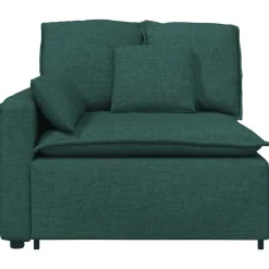 vidaXL Modulares Sofa Endmodul mit Armlehne Kissen Dunkelgrün 100 cm