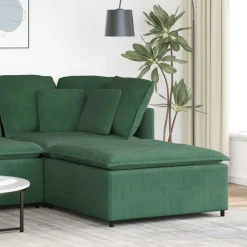 vidaXL Modulares Sofa Fußhocker-Modul Dunkelgrün 100x100x48 cm