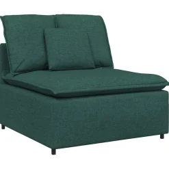 vidaXL Modulares Sofa Mittelmodul mit Kissen Dunkelgrün 100 cm