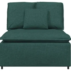 vidaXL Modulares Sofa Mittelmodul mit Kissen Dunkelgrün 100 cm
