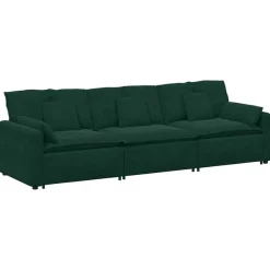 vidaXL Modulares Sofa mit Kissen Dunkelgrün