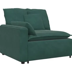 vidaXL Modulares Sofa mit Kissen Dunkelgrün