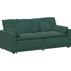 vidaXL Modulares Sofa mit Kissen Dunkelgrün