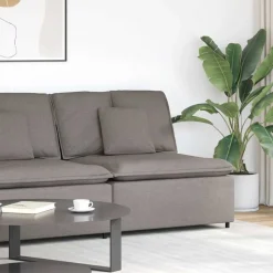 vidaXL Modulares Sofa Mittelmodul mit Kissen Taupe 100 cm