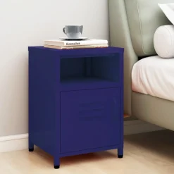 vidaXL Nachttisch Marineblau 35x35x51 cm Stahl