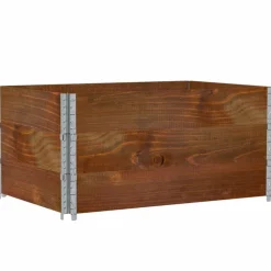 vidaXL Paletten-Aufsatzrahmen 3 Stk. Braun 120x80 cm Massivholz Kiefer