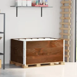 vidaXL Paletten-Aufsatzrahmen 3 Stk. Braun 120x80 cm Massivholz Kiefer