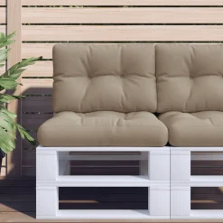 vidaXL Palettenkissen Taupe 50x40x12 cm Stoff