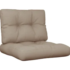 vidaXL Palettenkissen 2-tlg. Taupe Stoff