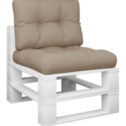 vidaXL Palettenkissen 2-tlg. Taupe Stoff