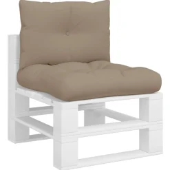 vidaXL Palettenkissen 2-tlg. Taupe Stoff