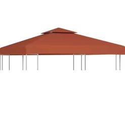 vidaXL Pavillon-Dachplane mit Kaminabzug 310 g/m² 3x3 m Terrakotta