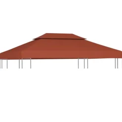 vidaXL Pavillon-Dachplane mit Kaminabzug 310 g/m² 4x3 m Terrakotta