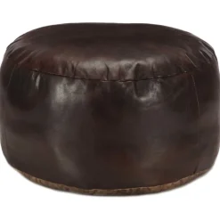 vidaXL Pouf Dunkelbraun 60 x 30 cm Echtes Ziegenleder