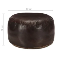 vidaXL Pouf Dunkelbraun 60 x 30 cm Echtes Ziegenleder