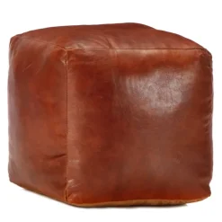 vidaXL Pouf Hellbraun 40 x 40 x 40 cm Echtes Ziegenleder