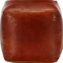 vidaXL Pouf Hellbraun 40 x 40 x 40 cm Echtes Ziegenleder