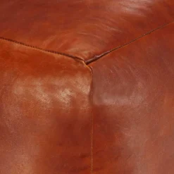 vidaXL Pouf Hellbraun 40 x 40 x 40 cm Echtes Ziegenleder