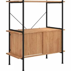 vidaXL Regal mit 3 Böden und Schrank 80x40x92 cm Stahl Holzwerkstoff