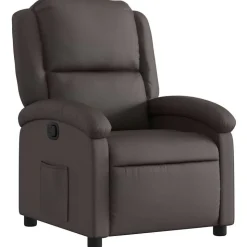 vidaXL Relaxsessel Dunkelbraun Echtleder