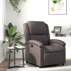 vidaXL Relaxsessel Dunkelbraun Echtleder