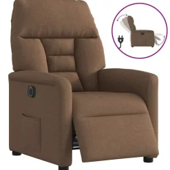vidaXL Relaxsessel Elektrisch Braun Stoff