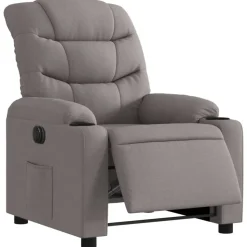 vidaXL Relaxsessel Elektrisch Taupe Stoff