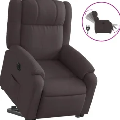 vidaXL Relaxsessel mit Aufstehhilfe Elektrisch Dunkelbraun Stoff