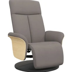 vidaXL Relaxsessel mit Fußteil Taupe Stoff