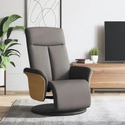vidaXL Relaxsessel mit Fußteil Taupe Stoff