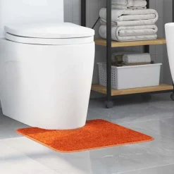 vidaXL Rutschfeste Badematte mit Toilettenausschnitt Orange 50 x 50 cm