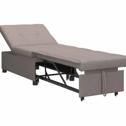 vidaXL Schlafsofa Ausziehbar Taupe 194 x 50 x 82 cm Stoff