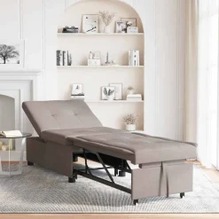 vidaXL Schlafsofa Ausziehbar Taupe 194 x 50 x 82 cm Stoff