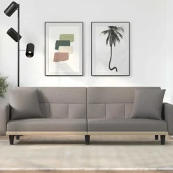 vidaXL Schlafsofa mit Kissen Taupe Stoff